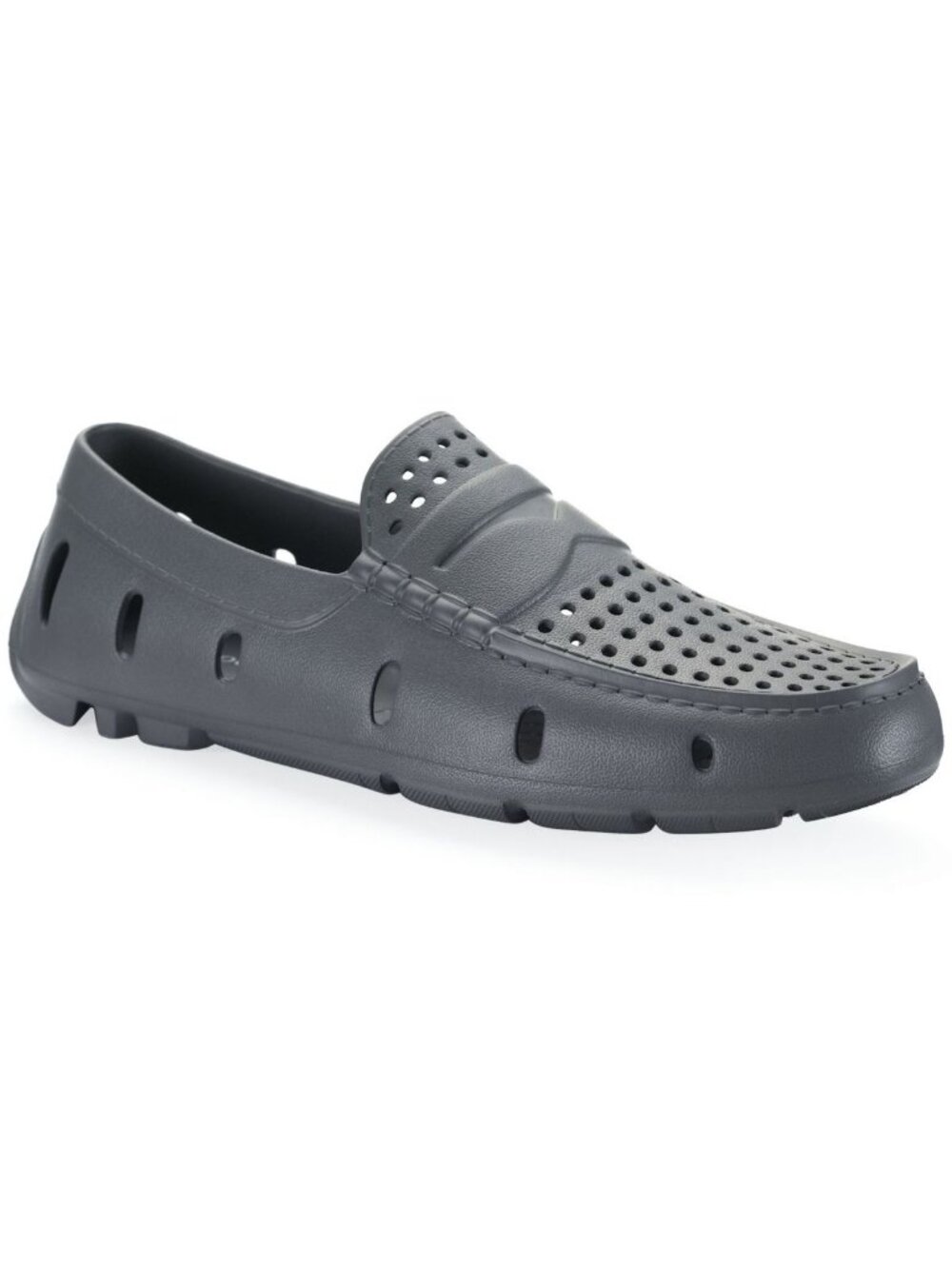 Club Room Mens Atlas Perforated Moc-Toe Slip-On Loafer Shoes Grey Size 9M NWB